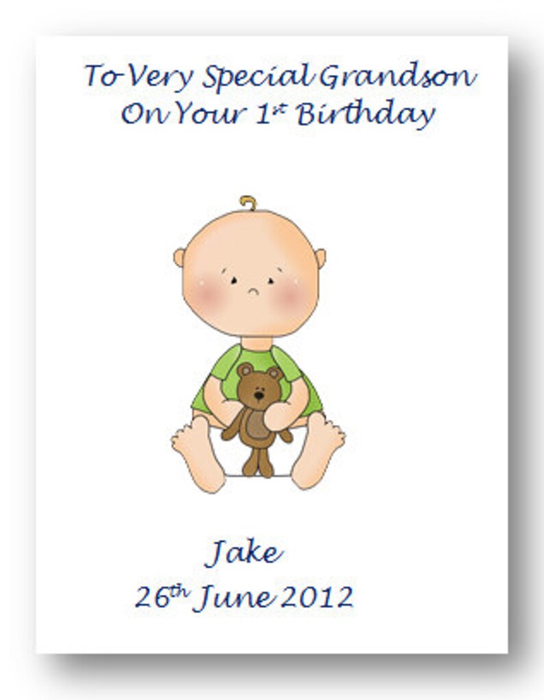 Personalised Babies First 1st Birthday Card, 2nd Birthday card Son, Daughter, Twins, Triplets, Niece, Nephew, Grandson, Granddaughter image 3