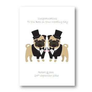 Personalised Gay Wedding Card - Husband, Special Couple, Personalized Mr and Mr Wedding Day Card, Mrs and Mrs Wedding Cards