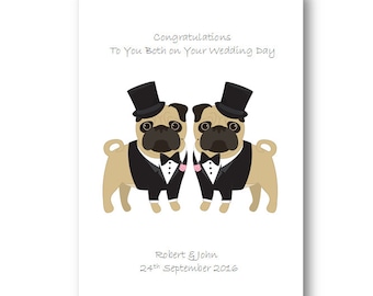 Personalised Gay Wedding Card - Husband, Special Couple, Personalized Mr and Mr Wedding Day Card, Mrs and Mrs Wedding Cards