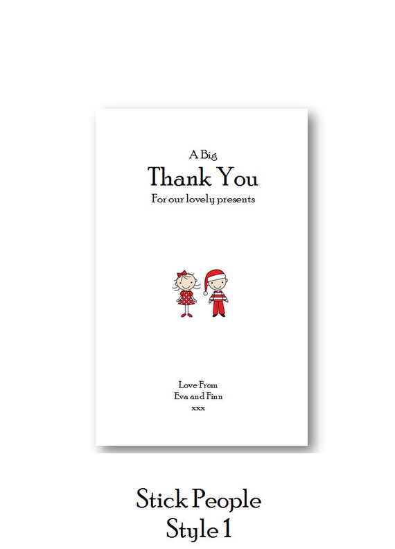 set of 5 personalised thank you christmas note cards etsy christmas notes for cards