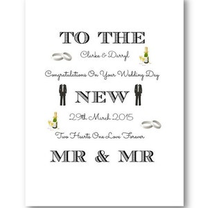 Carte de mariage gay personnalisée - mari, couple spécial, carte de jour de mariage personnalisée Mr et Mr, cartes de mariage Mme et Mme
