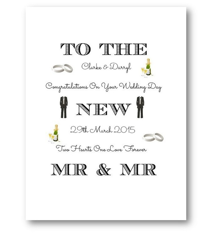 Personalised Gay Wedding Card Husband Special Couple | Etsy