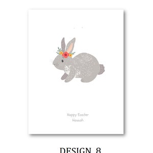 Personalised Easter Card Personalized Easter Card Rabbit Card Easter Rabbit Card Mum Dad Auntie Nanna Grandad Cute Rabbit, Easter Design 8