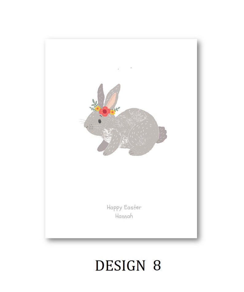 Personalised Easter Card Personalized Easter Card Rabbit Card Easter Rabbit Card Mum Dad Auntie Nanna Grandad Cute Rabbit, Easter Design 8