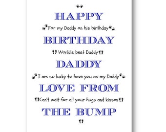 Personalised Card From The Bump - Personalized Card From Baby Bump, Daddy  Birthday, Father's Day