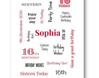 Unique Personalised Birthday Card  - Personalized Birthday Card - 10th 11th  12th 13ht 14th 15th 16th 17th 18th 21st 30th 40th 50th 60th 70