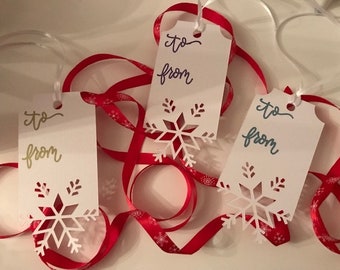 Papier-cut Christmas Gift tag set-set van Christmas Gift Tags, Snowflake Gift Tags,