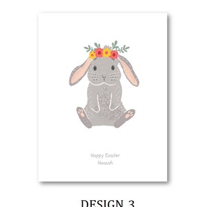 Personalised Easter Card Personalized Easter Card Rabbit Card Easter Rabbit Card Mum Dad Auntie Nanna Grandad Cute Rabbit, Easter Design 3