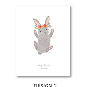 Personalised Easter Card Personalized Easter Card Rabbit Card Easter Rabbit Card Mum Dad Auntie Nanna Grandad Cute Rabbit, Easter Design 2