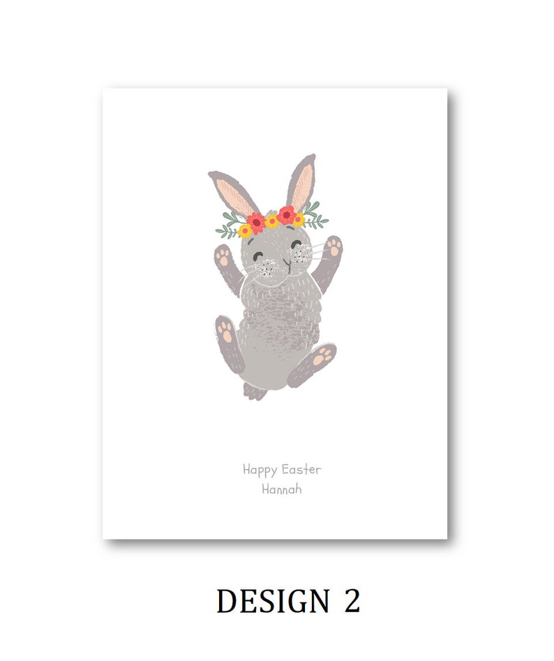 Personalised Easter Card Personalized Easter Card Rabbit Card Easter Rabbit Card Mum Dad Auntie Nanna Grandad Cute Rabbit, Easter Design 2