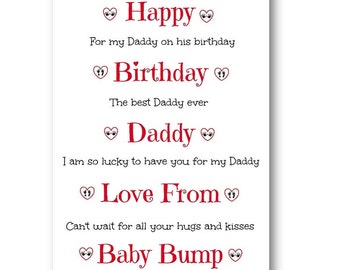 Personalised Birthday Card The From Bump - Personalized Birthday Card From The Bump, Mummy to be Card, Daddy to be Card, Nana From Bump