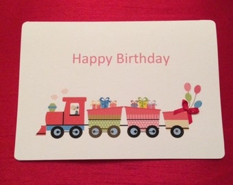 3D Personalised Birthday Card - Personalized Birthday Card - Choo Choo Train - Son - Daughter - Grandson - Granddaughter  1, 2, 3, 4, 5