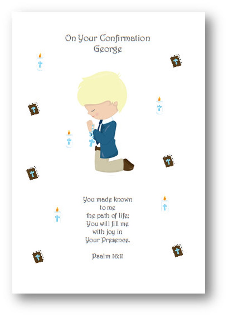 Personalised Boys Confirmation Card Holy Communion Card - Etsy
