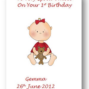 Personalised Babies First 1st Birthday Card, 2nd Birthday card Son, Daughter, Twins, Triplets, Niece, Nephew, Grandson, Granddaughter image 2