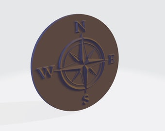 Archivo STL 3D Compass Rose, para enrutador CNC