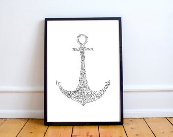 Anchor Digital Art Print, Bible Verse/Scripture, Inspirational, Typography, Printable art