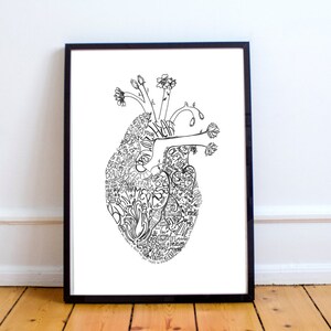 Heart Digital Art Print, Versets bibliques / Écritures, Inspiration, Typographie, Art imprimable