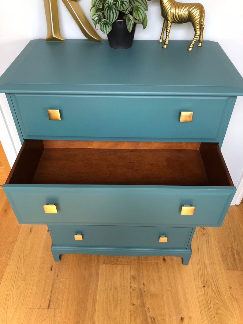 Stag Tallboy Chest of Drawers in Green Etsy UK