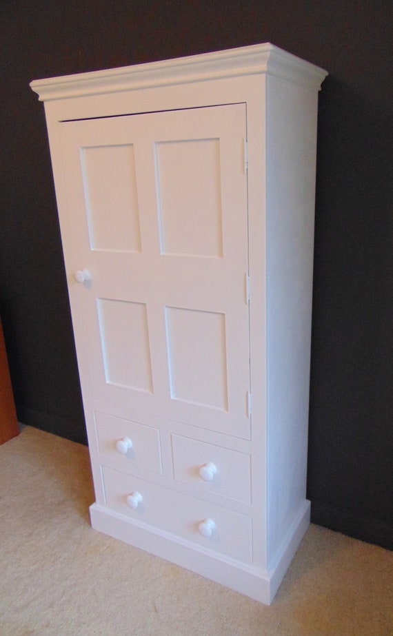 Sold Childs White Wardrobe In Solid Pine Painted In Etsy