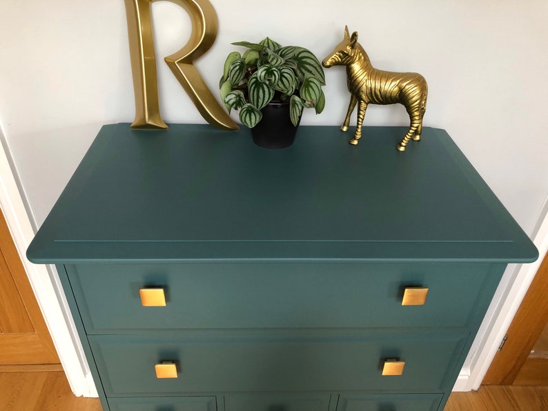 Stag Tallboy Chest of Drawers in Green Etsy UK