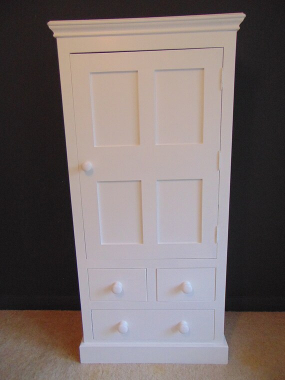 Sold Childs White Wardrobe In Solid Pine Painted In Etsy