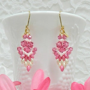 Beaded Pearly Girl SuperDuo earrings TUTORIAL/PATTERN