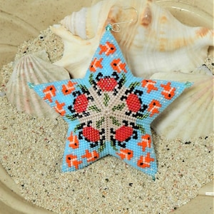 BEADED STAR PATTERN for 3D Peyote Puffy Under the Sea Star ornament