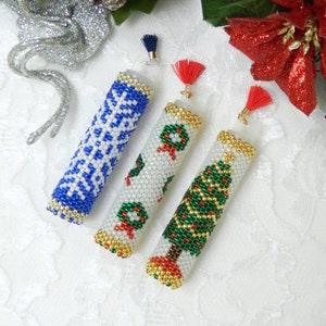 Easy Christmas Peyote Plastic Needle Case Tutorial - DIGITAL DOWNLOAD