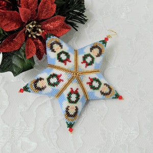 3D Peyote Puffy Star Ornament Tutorial/Pattern with  - Customizable Christmas Angel