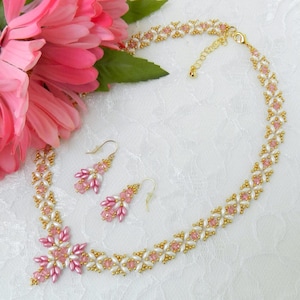 NECKLACE SET TUTORIAL - Beaded Crystal & SuperDuo &quot;Star Flower&quot; Necklace and Earrings Set