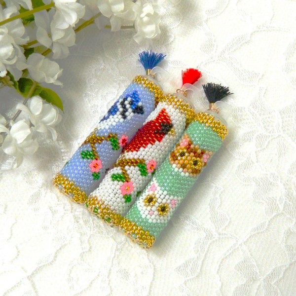 Peyote Stitch Beaded Needle Case Tubes