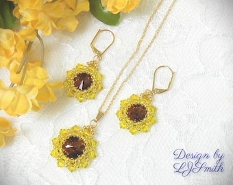 Zestaw wisiorka/naszyjnika Rivoli z kryształkami i pasującymi kolczykami DO POBRANIA CYFROWEGO