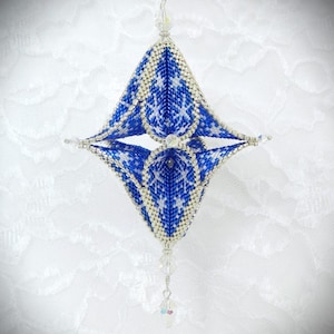 Peyote Schneeflocke 3D Open Pod Weihnachtsschmuck DIY TUTORIAL/MUSTER