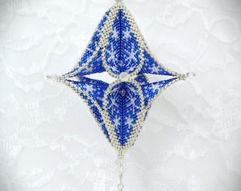 DIY Beaded 3D Peyote Open Pod Snowflake pattern/tutorial Christmas Ornament (DIGITAL DOWNLOAD)