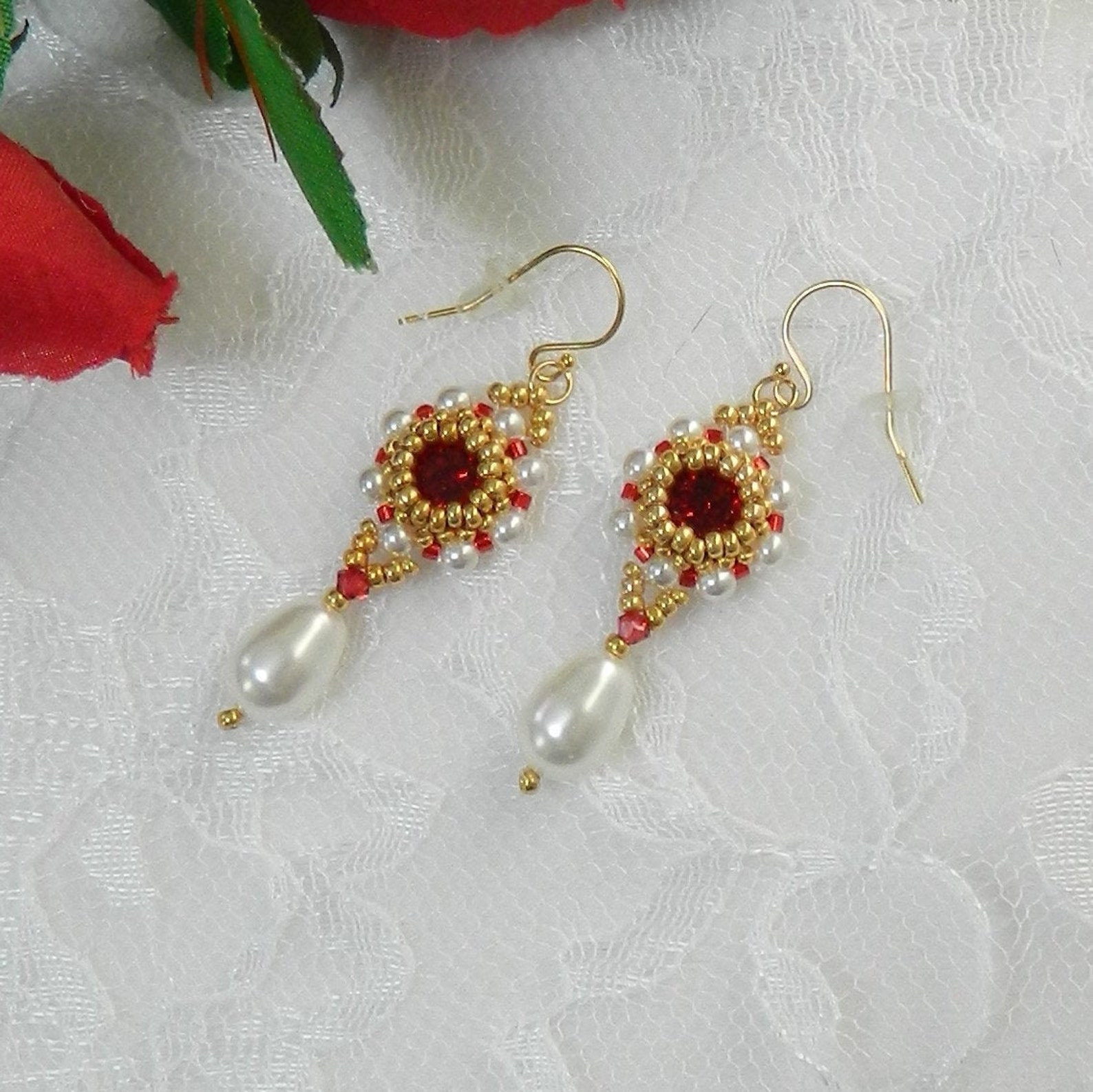 Necklace Set Tutorial Beaded Pearl Crystal Necklace And Etsy