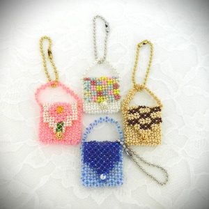 Beaded Seed bead miniature purse charm TUTORIAL/PATTERN