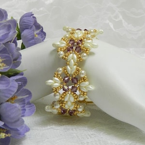 Beaded Crystal & SuperDuo Bracelet and Earrings &quot;Crossroads&quot; Set TUTORIAL/PATTERN