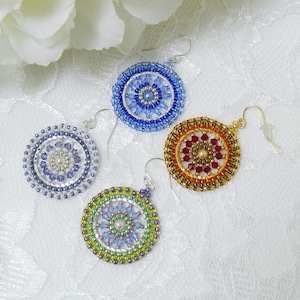 Beaded Crystal Hoop &quot;Color Wheel&quot; Earrings TUTORIAL/PATTERN