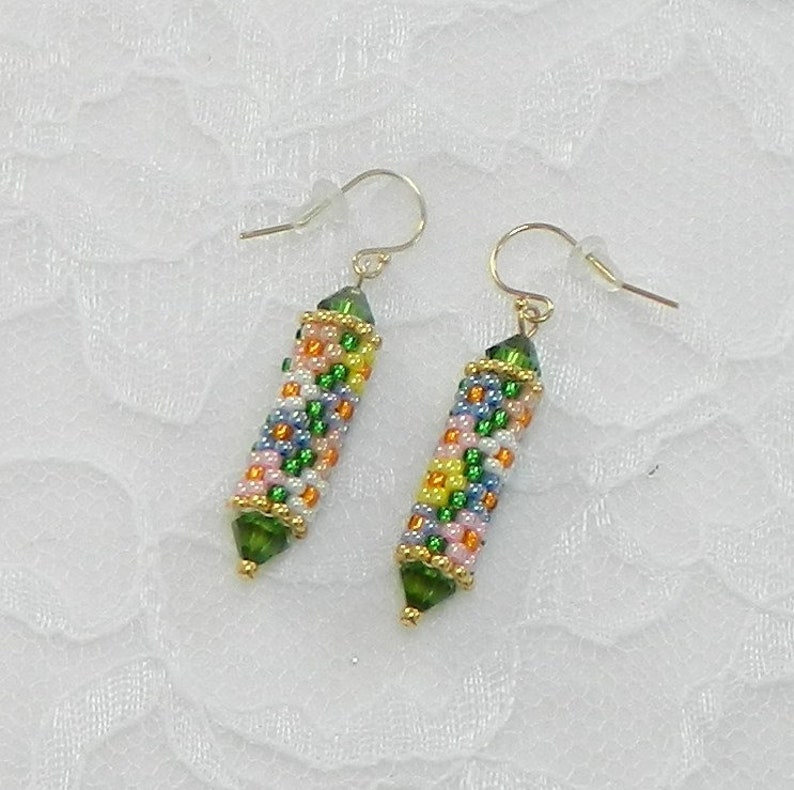 Download BEADING TUTORIAL Peyote Tube Earring Patterns | Etsy