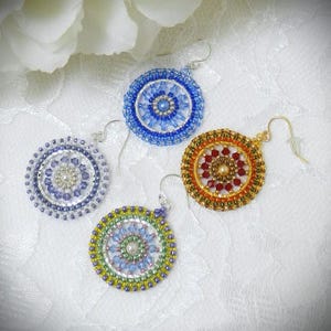 'Kleurenwiel'-oorbellen kristallen hoepel met kralen TUTORIAL/PATROON