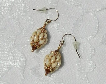 Beaded Swarovski & Super Duo earrings