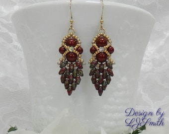 EARRING TUTORIAL - Beaded Crystal, SuperDuo and Pearl earrings