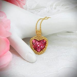 Beaded Bezel Crystal Trilliant Pendant TUTORIAL/PATTERN