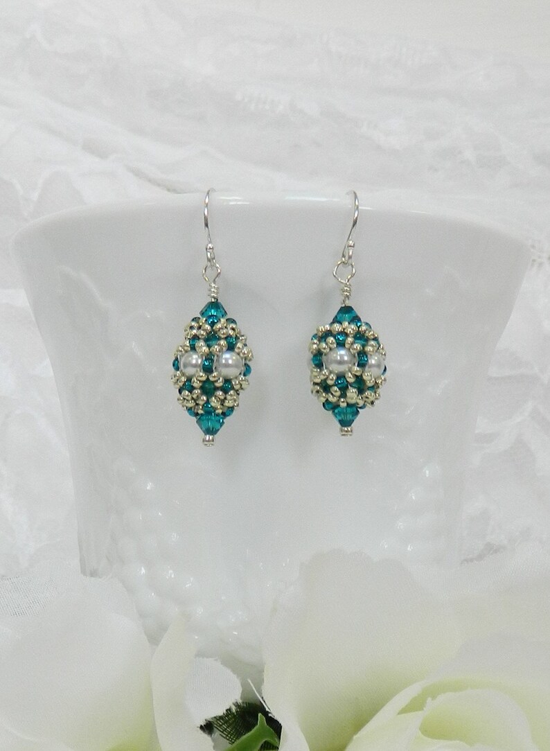 EARRING TUTORIAL Beaded Pearl & Crystal Beaded Bead Earrings Etsy