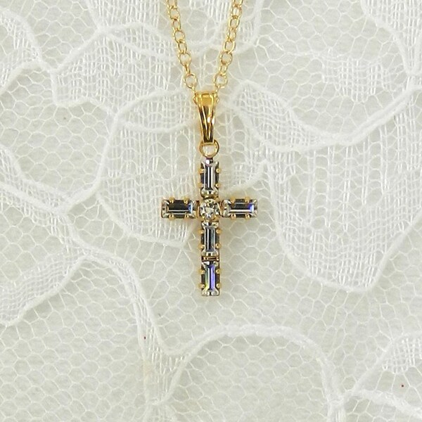 Genuine Crystal Rhinestone Cross necklace
