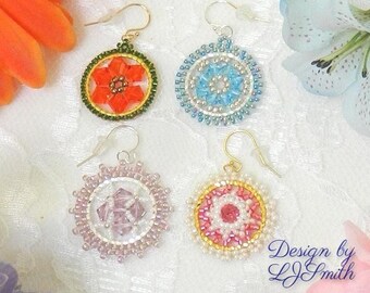 Beaded Crystal Embellished Hoop earring Patterns - DIY  (DIGITAL DOWNLOAD)