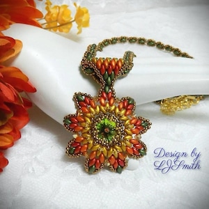 Beaded Starburst Medallion Pendant, Necklace and Earrings DIY TUTORIAL/DOWNLOAD
