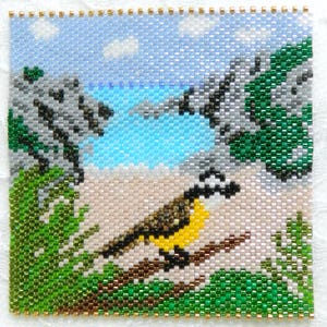 PEYOTE COASTER PATTERN - Beaded Coaster Pattern in Peyote Stitch