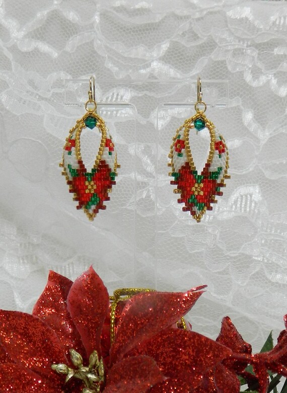 Poinsettia earrings sale