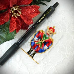 Beaded Peyote Nutcracker Christmas DIY Pen Wrap TUTORIAL/PATTERN